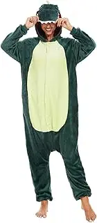 [Sctorikykt] Unisex Flannel One-Piece Pajamas, Autumn Winter Warm Couples Sleepwear, Cozy Home Loungewear with Animal Design, Sizes S-XL