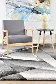 Medieval Archaic Light Grey Dark Grey Rug