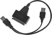 POPETPOP USB to Adapter Cord for Hard Drives High Speed Data Transfer Cable with Dual USB Power Supply and Two Color Indicator Light Compatible with Computers and Laptops