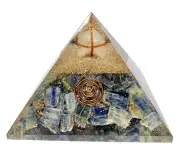 1x Kyanite Crystal Merkaba Orgonite Orgone Pyramid Connection Communication