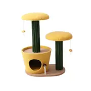 Catio 2-Level Yellow Mushroom Pet Cat Scratching Tree Furniture Post Scratcher