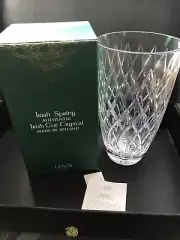 Lenox Irish Spring Mackenna Irish Crystal 10" Flower Vase Ireland w/ Box