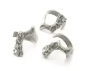 Organic Statement Adjustable Ring Antique silver plated brass (7 - 9US size 4333