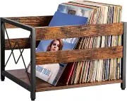 Vinyl Record Storage Crate - Wooden Storage Box Classic Cube Holds up to 100