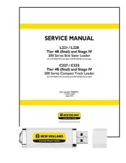 New Holland L221 L228 C227 C232 Tier 4B Stage IV 200 Service Manual on USB stick