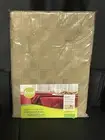 Food Network Stain Resistant Microfiber Tablecloth 70” Round Khaki Checkered NEW