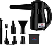 XPOWER Electric Air Duster for Dusting Drying Inflating Blowing Car Detailing Computer Leaf Blowing (Black, A-2)