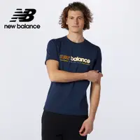 在飛比找蝦皮商城優惠-【New Balance】NB短袖上衣_男性_深藍色_AMT