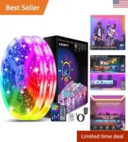 Bendable Flexible RGB LED Strip Lights - 100ft - Music Sync - App Control