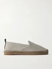 [Brunello Cucinelli] Brunello Cucinelli - Bead-embellished Suede Espadrilles - Light gray - IT38 IT 38 Gray