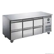 FED-X S/S Six-Door Bench Fridge With Drawers XUB7C18S3D - XUB7C18S3D