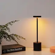 Shenzhi Tech LED Table Lamp, USB Rechargeable, Touch Control, 3-Colour Dimmable Night Light (Black)
