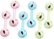 HONITANO 6Pcs Adorable Dumbbell Grab for Educational Hand Rattle with Crisp Bell Sound Safe for Indoor Shower Birthday Present Random Color