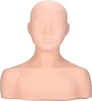 zolyet Closed Eyes Mannequin Head with Shoulder Acupoi Acupuncture Massage Makeup Eyelash Extension Practice Wig Display Model Head Beige