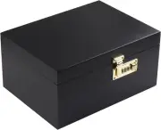 Wooden Box with Hinged Lid and Lock Premium Keepsake Decorative Storage Box for