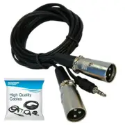 HQRP Cable 3,5mm a doble XLR macho para Shure PG48 reemplazo