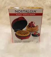 Nostalgia MyMini Red Personal Electric Waffle Maker MWF5AQ Brand NEW