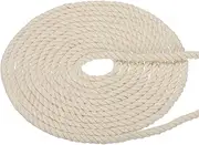 uxcell 1/4 Inch x 25ft Natural Twisted Cotton Rope 3 Strand Strong Thick Cotton Rope Tug of War Rope for Railings Crafts Home Decor, White