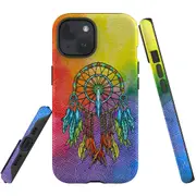 For iPhone 15 Plus Case, Shielding Cover, Colourful Dreamcatcher