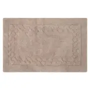 Knightsbridge Chain Bath Rug Cotton Non Skid Back - 20x30", Stone