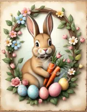 Decorative Paper, Mixed Media, Junk Journaling, Easter