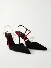 [NEOUS] NEOUS - Tangra Leather And Suede-trimmed Faille Pumps - Black - IT37 IT 37 Black