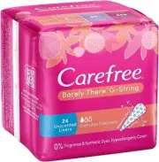 Carefree Panty Unscented Liner Barely Shaped For G-String 24 Ultra Thin Flexible