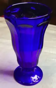 Vintage Anchor Hocking Cobalt Blue Parfait Glass Ice Cream/Sundae Dish 7" Tall