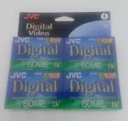 4 x JVC Digital Video Cassette Tape 60ME Mini DV LP Mode 90min DVM60 M-DV60ME