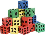 CIYODO 20pcs Colorful Eva Dices Educational Math Teaching Dice for Home School Party Favors and Fun Games Soft Dice for School and Camping Activities Random Color