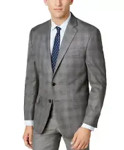 $295 Lauren Ralph Lauren Men's, Ultraflex Classic-Fit Plaid Blazer, Gray, 38R