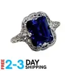 Stunning 3.5Ct Tanzanite Engagement Ring in 925 Silver, Size 6-10 Available