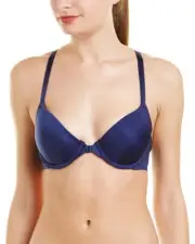 NWT Wacoal 853257 Lace Impression Front Close Racerback TShirt 32D Medieval Blue