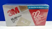 3M 22 Pack 3.5" High Density Formatted DS HD Diskettes IBM Compatible New Sealed