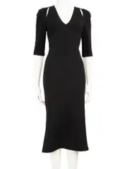 Black Shoulder Cut Out Dress