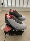 Under Armour UA Curry 3 Low Basketball Shoes Gray Red 1286376-289 Men's SZ 10