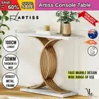 Artiss Console Table Hallway Table Marble Effect Entry Table White Tabletop