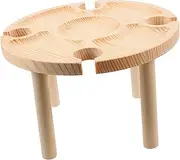 BESPORTBLE 1Pc Outdoor Wood Snack Table Compact Beach Picnic Table for Wine Desserts Lightweight Portable Design for for Parks Festivals and Family Gatherings