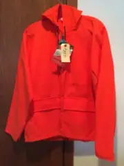 Silent Sentry Orange Jacket With Hood Water Repellent Large NOS #501 Large