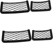 MUCKLILY 4pcs Car Seat Side Storage Net Mesh Organizer for Phone Handbag and Snacks Durable Car Net Pocket for Clutter Interior Convenient for Safe Driving