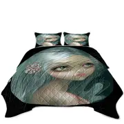 Fine Art Silver Introspection Silver Haired Girl Coverlet