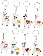 8pcs Cartoon Keychain Decoration Decorations Ornament Cute Keychain Charms Alpaca Key Chain Ornament Keychains Pendant for Women Animal Keychains Pendant for Key Ring Pvc