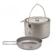 Camping Tableware Titanium Cookware Set Tourism Cauldron Outdoor Cooking New