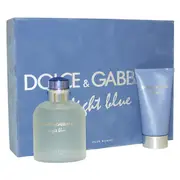 Light Blue by Dolce and Gabbana for Men - 2 Pc Gift Set 4.2oz EDT Spray, 2.5oz After Shave Balm