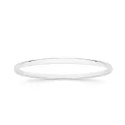 Silver 64x4mm Half Round Solid Bangle