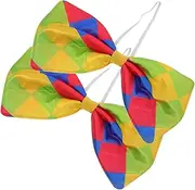 [VALICLUD] 2pcs Oversized Clown Bowties for Role Play for Christmas Halloween and Masquerade Parties Design Easy Elastic Fastening Durable Material