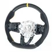 Flat Bottom Carbon Suede Yellow Steering Wheel For Mini F54 F55 F56 F57 F60 F61 (for: Mini)