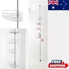 Telescopic Organiser Shower Corner Shelf Caddy Hold Bathroom Storage 4 Tier Rack