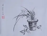 Cymbidium Orchid Original Hand Painted Artwork Unframed Chinese Brush Ink and Wash Watercolor Painting Drawing Wall Decorations Decor for Office Living Room Bedroom (20×15inch)