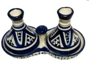 GGE "MELH BLUE" TAGINE Multi-Purpose SALT & PEPPER SMALL Moroccan Tajine